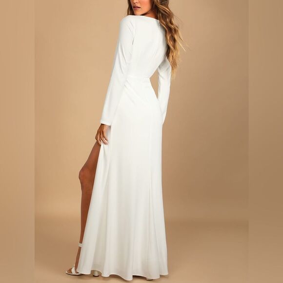 Lulus Romance for the Ages White Long Sleeve Maxi Dress - Picture 6 of 11
